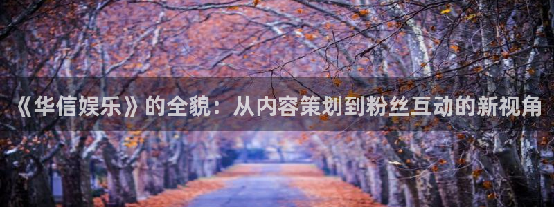 k8凯发体育官网入口登录：《华信娱乐》的全貌：从内容策划到粉丝互动的新视角