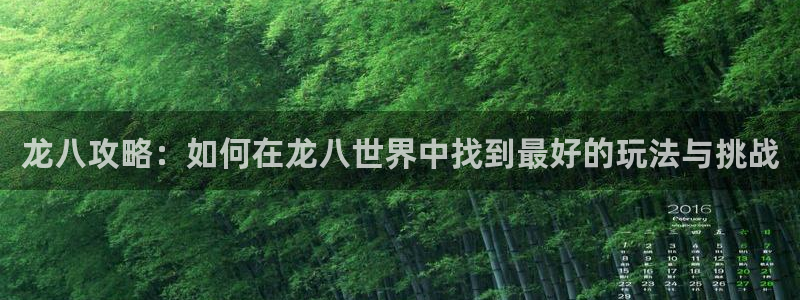 k8凯发平台登录：龙八攻略：如何在龙八世界中找到最好的玩法与挑战